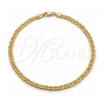 Oro Laminado Basic Anklet, Gold Filled Style Diamond Cutting Finish, Golden Finish, 03.419.0007.10 (04 MM Thickness, 10 Inches Length)