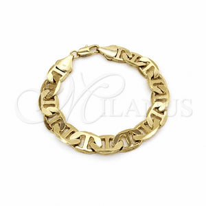 Oro Laminado Basic Bracelet, Gold Filled Style Mariner Design, Polished, Golden Finish, 03.419.0008.09 (13 MM Thickness, 9 Inches Length)