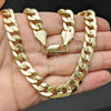 Oro Laminado Basic Necklace, Gold Filled Style Concave Cuban Design, Polished, Golden Finish, 03.419.0011.24 (10 MM Thickness, 9 Inches Length)
