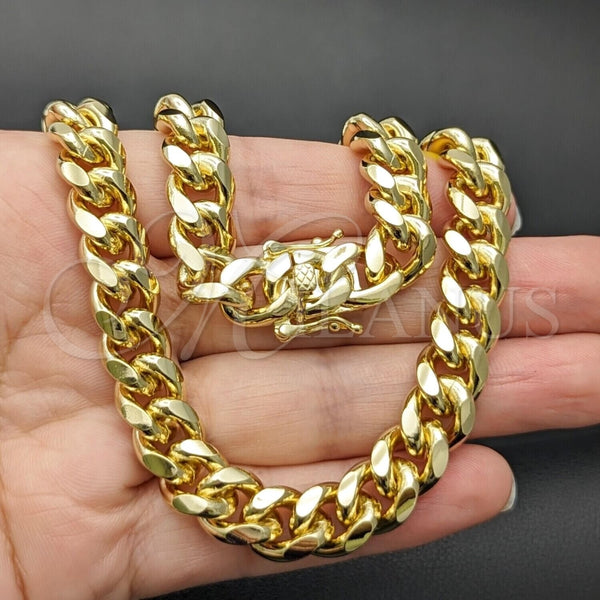 Gold Filled Necklace — Basic Necklace Miami Cuban Design Polished 03. 10 — alternate product view — SKU 156474 | Oro Laminado collar — básico Necklace Miami Cuban diseño pulido 03. 10 — SKU 156474