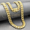 Oro Laminado Basic Necklace, Gold Filled Style Miami Cuban Design, Polished, Golden Finish, 03.419.0018.24 (10 MM Thickness, 24 Inches Length)