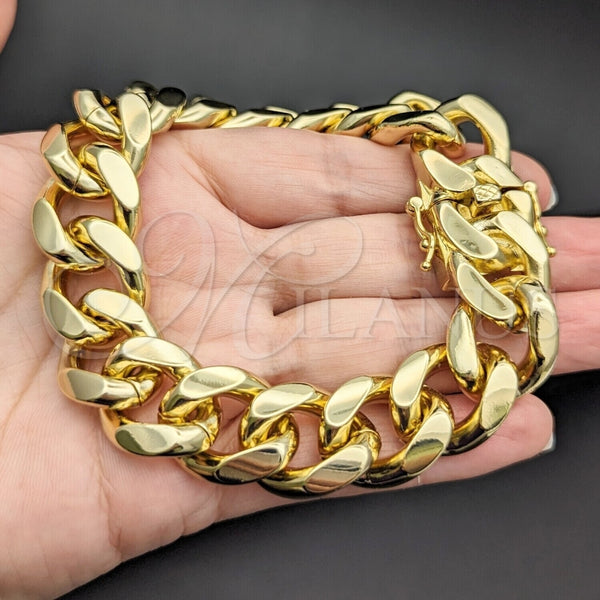 Gold Filled Bracelet — Basic Bracelet Miami Cuban Design Polished 03. 18 — alternate product view — SKU 156480 | Oro Laminado brazalete — básico Bracelet Miami Cuban diseño pulido 03. 18 — SKU 156480