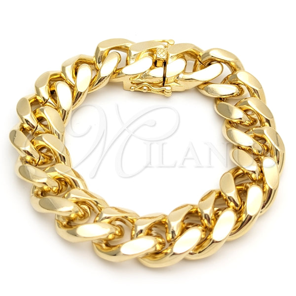 Gold Filled Bracelet — Basic Bracelet Miami Cuban Design Polished 03. 18 — main product view — SKU 156480 | Oro Laminado brazalete — básico Bracelet Miami Cuban diseño pulido 03. 18 — SKU 156480