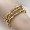 Oro Laminado Trio Bangle, Gold Filled Style Twist Design, Polished, Golden Finish, 07.170.0014.1 (06 MM Thickness, One size fits all)