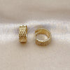 Oro Laminado Huggie Hoop, Gold Filled Style Diamond Cutting Finish, Golden Finish, 02.213.0719.14