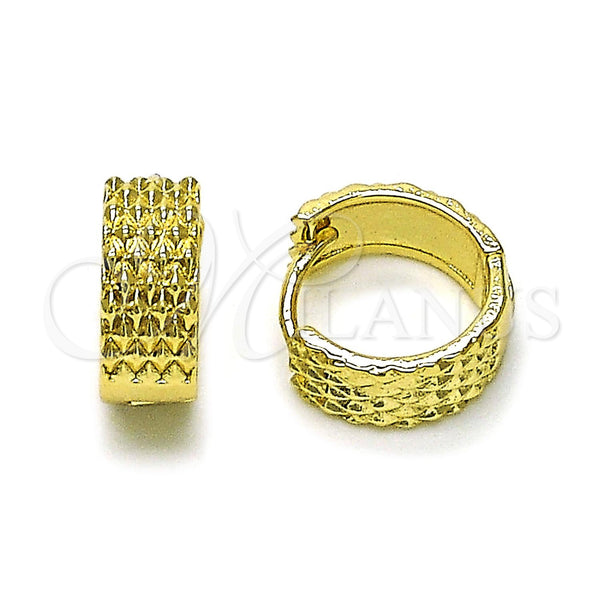 Gold Filled Hoop Earrings — Huggie Hoop Diamond Cutting 02. — main product view — SKU 156497 | Oro Laminado aretes de aro — Huggie Hoop Diamond Cutting 02. — SKU 156497