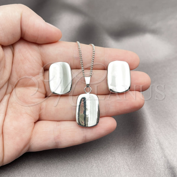 White Gold Filled Ring — Earring and Pendant Adult Set Polished 10. — alternate product view — SKU 156503 | Oro Laminado Blanco anillo — Earring and Pendant Adult Set pulido 10. — SKU 156503