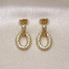 Oro Laminado Stud Earring, Gold Filled Style Diamond Cutting Finish, Golden Finish, 02.163.0336