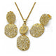 Juego de Arete y Dije de Adulto 10.163.0033 Oro Laminado, Diamantado, Tono Dorado
