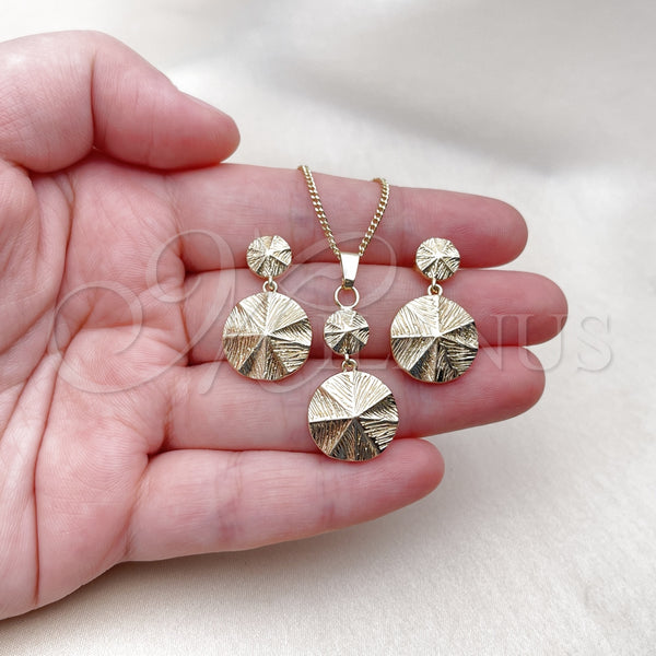 Gold Filled Ring — Earring and Pendant Adult Set Diamond Cutting 10. — alternate product view — SKU 156515 | Oro Laminado anillo — Earring and Pendant Adult Set Diamond Cutting 10. — SKU 156515