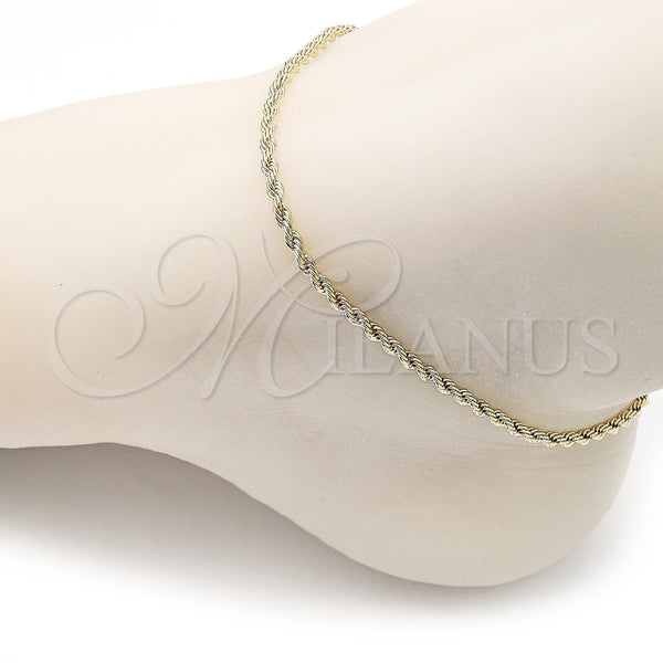 Gold Filled Anklet — Basic Anklet Rope Design Polished 5. 02 MM — alternate product view — SKU 156523 | Oro Laminado tobillera — básico Anklet Rope diseño pulido 5. 02 MM — SKU 156523