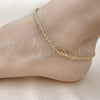 Oro Laminado Basic Anklet, Gold Filled Style Rope Design, Polished, Golden Finish, 5.222.036.10 (02 MM Thickness, 10 Inches Length)