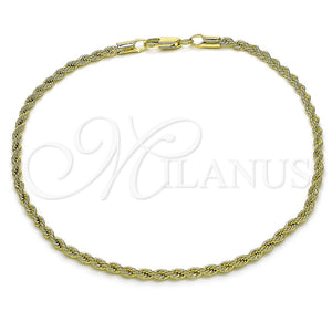 Gold Filled Anklet — Basic Anklet Rope Design Polished 5. 02 MM — main product view — SKU 156523 | Oro Laminado tobillera — básico Anklet Rope diseño pulido 5. 02 MM — SKU 156523