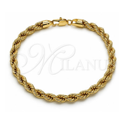Oro Laminado Basic Anklet, Gold Filled Style Rope Design, Polished, Golden Finish, 04.213.0206.10 (06 MM Thickness, 10 Inches Length)