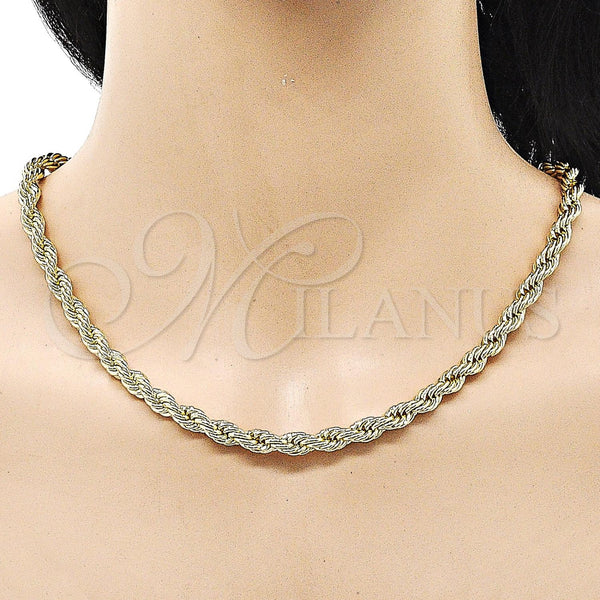 Gold Filled Necklace — Basic Necklace Rope Design Polished 04. 06 MM — alternate product view — SKU 156526 | Oro Laminado collar — básico Necklace Rope diseño pulido 04. 06 MM — SKU 156526