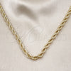 Oro Laminado Basic Necklace, Gold Filled Style Rope Design, Polished, Golden Finish, 04.213.0206.20 (06 MM Thickness, 20 Inches Length)