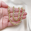 Oro Laminado Basic Necklace, Gold Filled Style Rope Design, Polished, Golden Finish, 04.213.0206.22 (06 MM Thickness, 22 Inches Length)