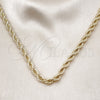 Oro Laminado Basic Necklace, Gold Filled Style Rope Design, Polished, Golden Finish, 04.213.0206.22 (06 MM Thickness, 22 Inches Length)
