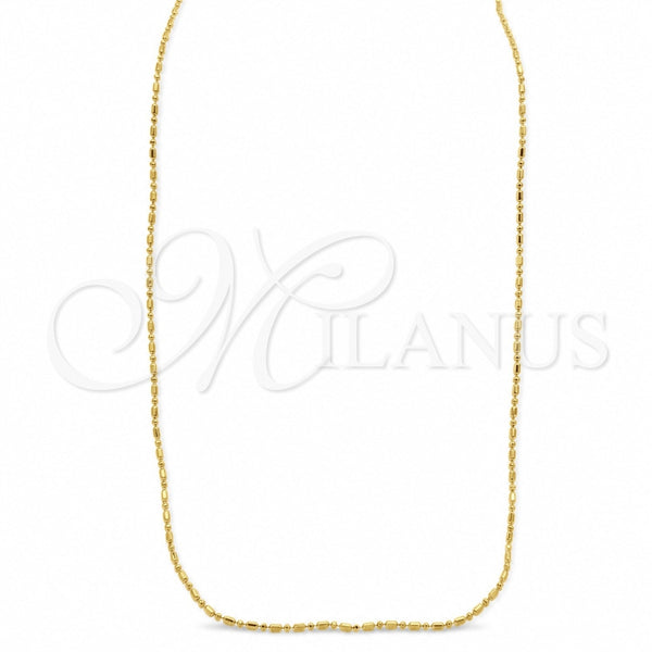 Oro Laminado Basic Necklace, Gold Filled Style Ball Design, Polished, Golden Finish, 04.09.0003.18 (01 MM Thickness, 18 Inches Length)