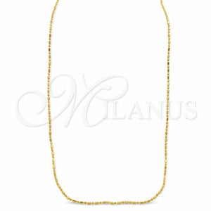 Oro Laminado Basic Necklace, Gold Filled Style Ball Design, Polished, Golden Finish, 04.09.0003.18 (01 MM Thickness, 18 Inches Length)