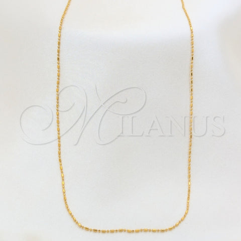 Oro Laminado Basic Necklace, Gold Filled Style Ball Design, Polished, Golden Finish, 04.09.0003.18 (01 MM Thickness, 18 Inches Length)