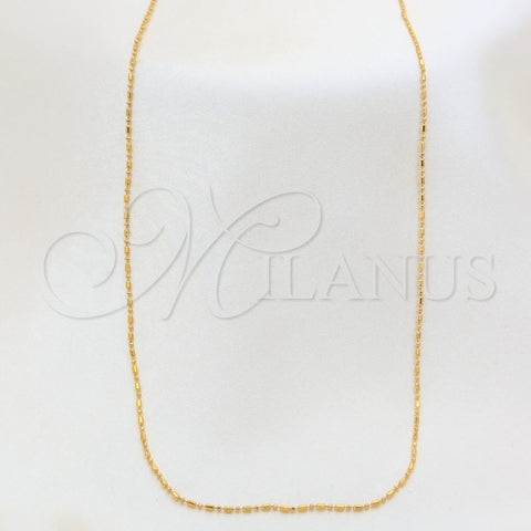 Oro Laminado Basic Necklace, Gold Filled Style Ball Design, Polished, Golden Finish, 04.09.0003.18 (01 MM Thickness, 18 Inches Length)