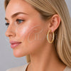 Oro Laminado Huggie Hoop, Gold Filled Style Ball Design, with White Cubic Zirconia, Polished, Golden Finish, 02.204.0029.35