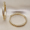 Oro Laminado Huggie Hoop, Gold Filled Style Ball Design, with White Cubic Zirconia, Polished, Golden Finish, 02.204.0029.35