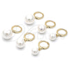 Oro Laminado Dangle Earring, Gold Filled Style Ball Design, with Ivory Mother of Pearl, Polished, Golden Finish, 02.213.0723