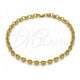 Oro Laminado Fancy Anklet, Gold Filled Style Puff Mariner Design, Polished, Golden Finish, 03.213.0233.10 (Thickness, 10 Inches Length)