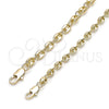 Oro Laminado Fancy Anklet, Gold Filled Style Puff Mariner Design, Polished, Golden Finish, 03.213.0233.10 (05 MM Thickness, 10 Inches Length)