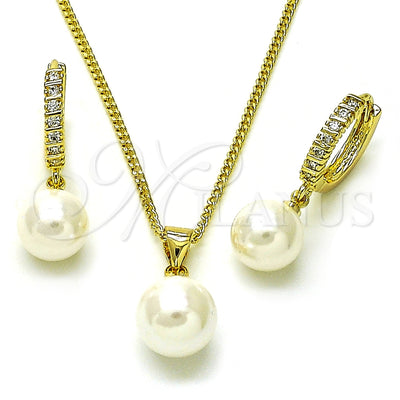 Juego de Aretes y Dije de Oro Laminado 10.213.0020 por Mayoreo, vista principal del producto
