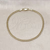 Oro Laminado Basic Bracelet, Gold Filled Style Miami Cuban Design, Polished, Golden Finish, 04.213.0335.07 (0.60 Gauge, 03 MM Thickness, 8 Inches Length)
