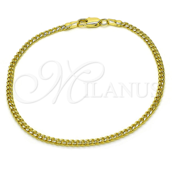 Oro Laminado Basic Bracelet, Gold Filled Style Miami Cuban Design, Polished, Golden Finish, 04.213.0335.07 (0.60 Gauge, 03 MM Thickness, 8 Inches Length)