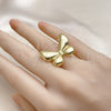 Oro Laminado Elegant Ring, Gold Filled Style Butterfly Design, Polished, Golden Finish, 01.341.0159 (One size fits all)
