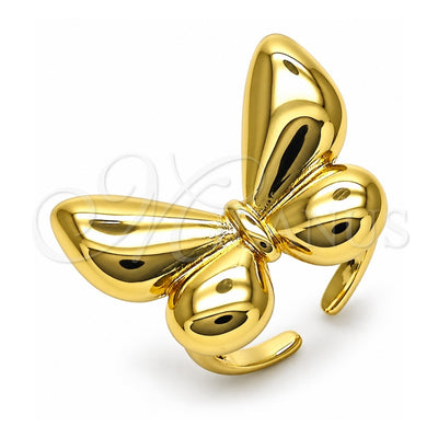 Oro Laminado Elegant Ring, Gold Filled Style Butterfly Design, Polished, Golden Finish, 01.341.0159 (One size fits all)