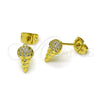 Gold Filled Ring — Stud Earring Ice Cream Design with White Micro — alternate product view — SKU 156596 | Oro Laminado anillo — Stud Earring Ice Cream diseño with blanco Micro — SKU 156596