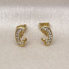 Gold Filled Ring — Stud Earring Guadalupe Design with White Micro Pave — alternate product view — SKU 156597 | Oro Laminado anillo — Stud Earring Guadalupe diseño with blanco Micro Pave — SKU 156597