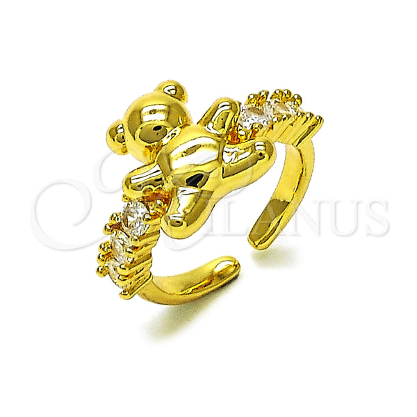 Gold Filled Ring — Multi Stone Ring Teddy Bear Design with White — main product view — SKU 156605 | Oro Laminado anillo — Multi Stone Ring Teddy Bear diseño with blanco — SKU 156605