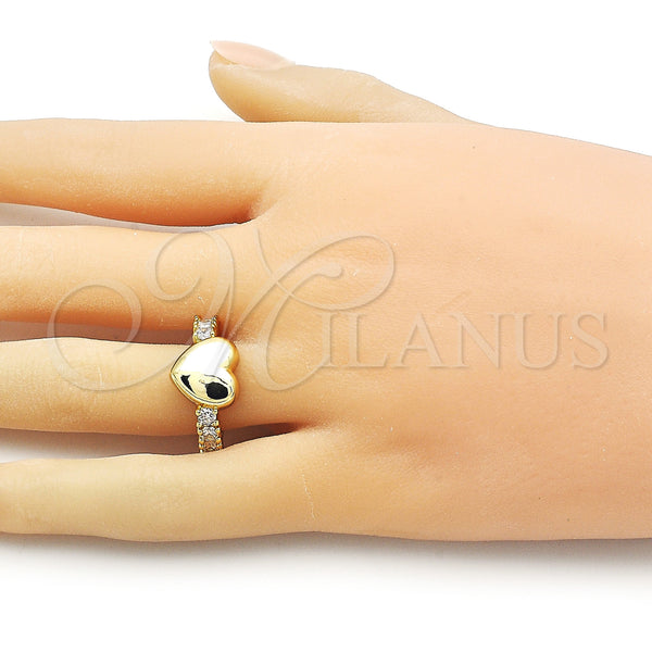 Gold Filled Ring — Multi Stone Ring Heart Design with White Cubic — alternate product view — SKU 156607 | Oro Laminado anillo — Multi Stone Ring corazón diseño with blanco Cubic — SKU 156607
