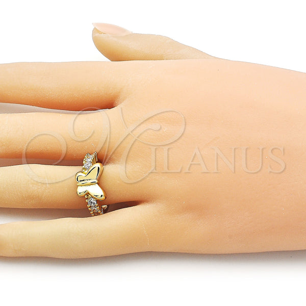 Gold Filled Ring — Multi Stone Ring Butterfly Design with White Cubic — alternate product view — SKU 156608 | Oro Laminado anillo — Multi Stone Ring Butterfly diseño with blanco Cubic — SKU 156608