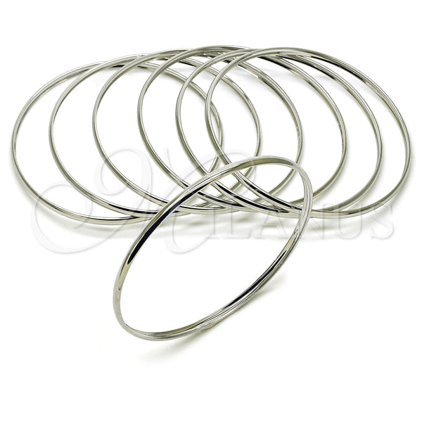 Rhodium Gold Filled Semanario Bangle, Polished, Rhodium Finish, 07.298.0001.1.06 (03 MM Thickness, Size 6 (2.75 Diameter))