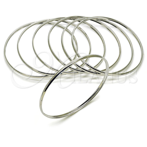 Rhodium Gold Filled Semanario Bangle, Polished, Rhodium Finish, 07.298.0001.1.06 (03 MM Thickness, Size 6 (2.75 Diameter))