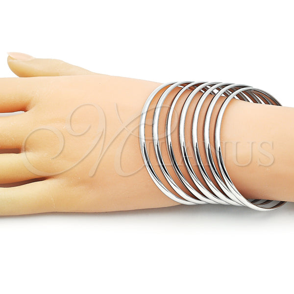 White Gold Filled Jewelry — Semanario Bangle Polished 5. 04 MM Thickness Size — alternate product view — SKU 156618 | Oro Laminado Blanco joyería — Semanario Bangle pulido 5. 04 MM Thickness Size — SKU 156618