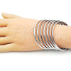 Rhodium Gold Filled Semanario Bangle, Polished, Rhodium Finish, 5.232.004.1.05 (04 MM Thickness, Size 5 (2.50 Diameter))