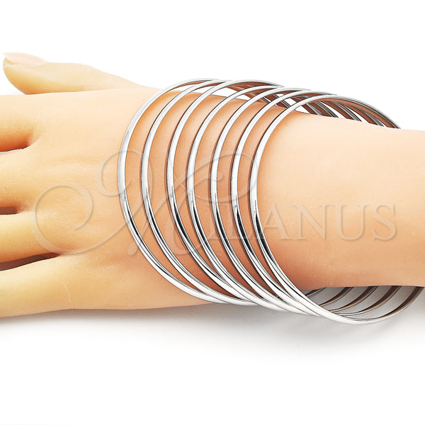 White Gold Filled Jewelry — Semanario Bangle Polished 5. 04 MM Thickness Size — alternate product view — SKU 156619 | Oro Laminado Blanco joyería — Semanario Bangle pulido 5. 04 MM Thickness Size — SKU 156619