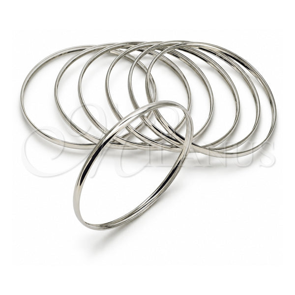 White Gold Filled Semanario Bangle, Polished, Rhodium Finish, 5.232.004.1.06 (04 MM Thickness, Size 6 (2.75 Diameter))