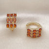 Oro Laminado Huggie Hoop, Gold Filled Style with Garnet Cubic Zirconia, Polished, Golden Finish, 02.210.0862.3.18