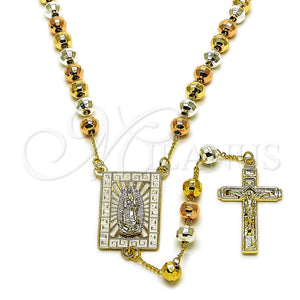 Gold Filled Jewelry — Medium Rosary Guadalupe and Disco Design Diamond Cutting — main product view — SKU 156652 | Oro Laminado joyería — Medium Rosary Guadalupe and Disco diseño Diamond Cutting — SKU 156652