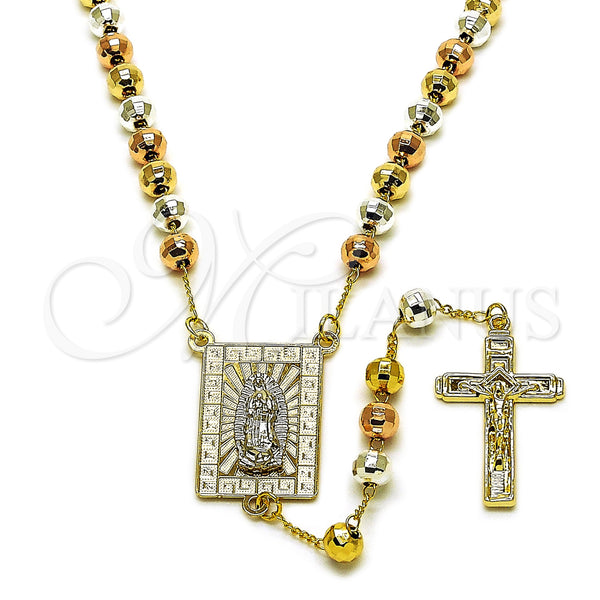 Gold Filled Jewelry — Medium Rosary Guadalupe and Disco Design Diamond Cutting — main product view — SKU 156652 | Oro Laminado joyería — Medium Rosary Guadalupe and Disco diseño Diamond Cutting — SKU 156652